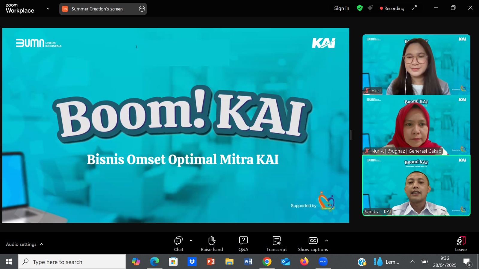 BOOM! KAI dan MiKA Next Class Jadi Sarana UMKM Kembangkan Potensi Digital