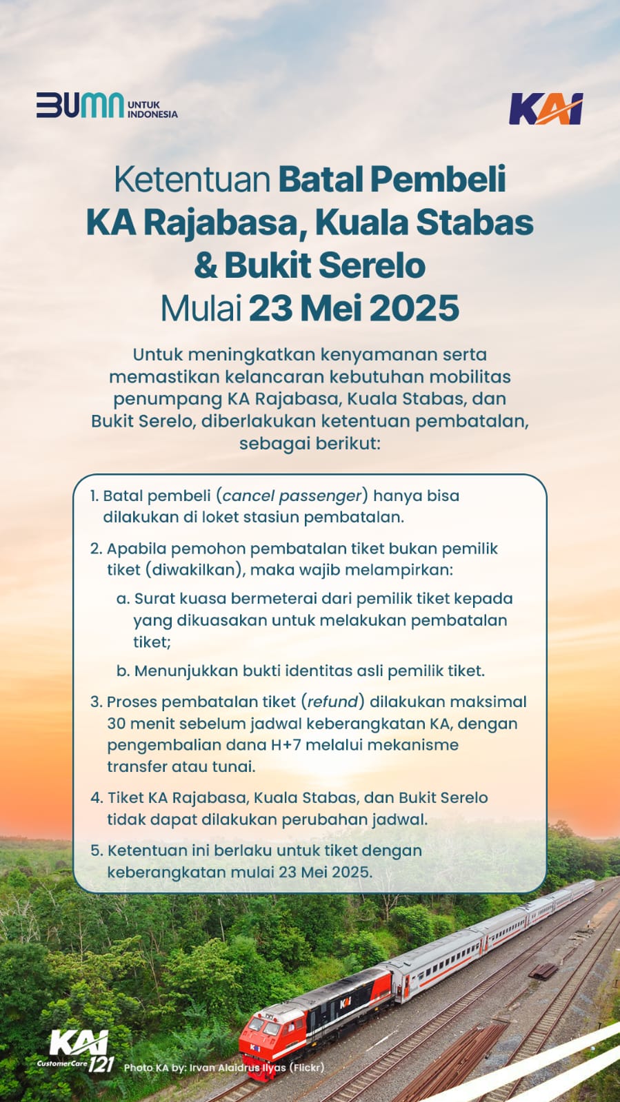 KAI Perkuat Tata Kelola Pelayanan Tiket KA Rajabasa, Kuala Stabas, dan Bukit Serelo untuk Kenyamanan Pelanggan